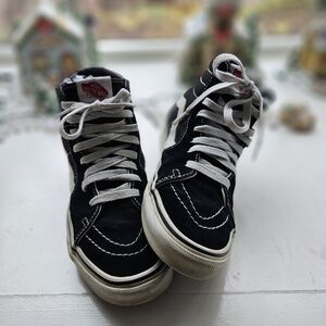 Vans Kids Black and White High-Top Sneakers